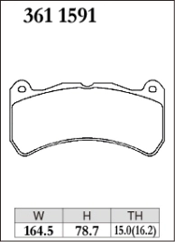 Тормозные колодки Dixcel EXTRA Speed ES-3611591 (RCP112) Subaru WRX VAB Brembo® 6pot 15мм передние