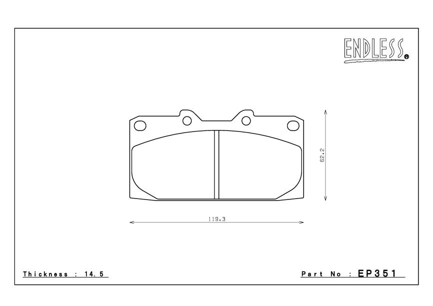 Тормозные колодки Endless EP351СС43 (N35S) Subaru Legacy BH5 BE5, Impreza GC8 GDA GDB передние фото 3