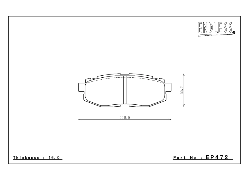 Тормозные колодки Endless Y-sports  EP472 SSY Toyota GT86, Subaru, Brz, Impreza, Legacy, Forester, задние фото 4