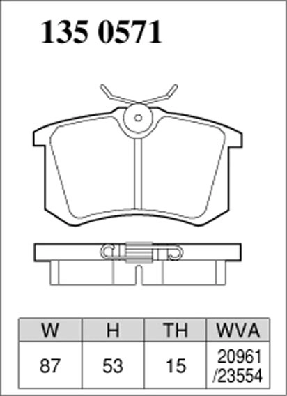 Тормозные колодки Dixcel EAXTRA Speed ES-1350571 15мм Audi A3, Renault Megane III RS, VW Golf, Skoda Superb, Citroen C3 задние фото 1